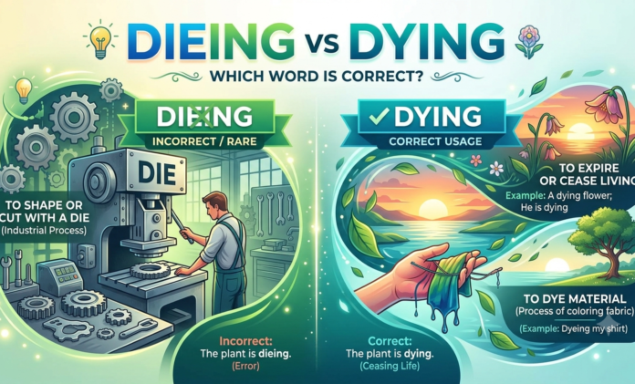 dieing vs dying